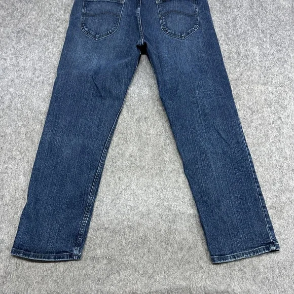 Lee Jeans Mens 38x30 Blue Straight Stretch Denim Medium Wash Pants FITS38x29 - Picture 9 of 15